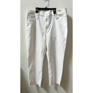 J. Crew Women 34 White Slim Boyfriend Jeans NWT 41x28 Cropped Stretch High Rise